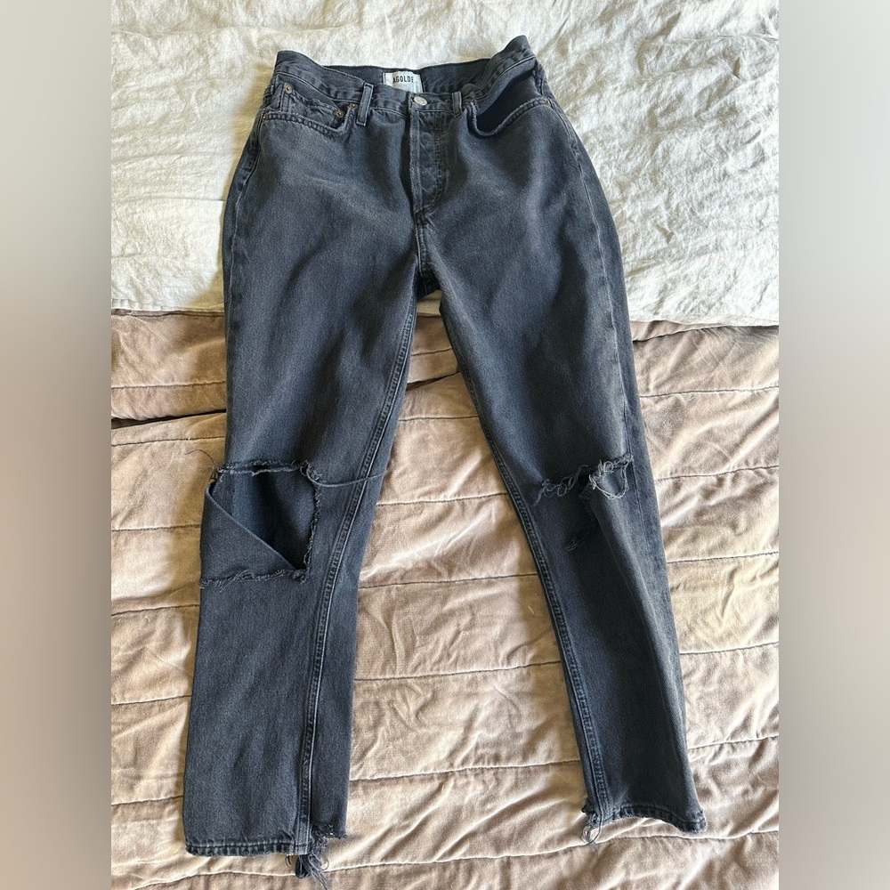 AGOLDE black tea RILEY 26 with holes